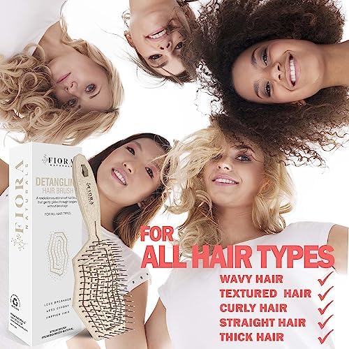 Fiora Naturals Detangling Hair Brush for Women, Detangler Hair Brush Beige - Image 6