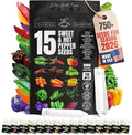Sweet & Hot Pepper Seeds Variety Pack – 15 Varieties Mixed Heat Garden Collection, Jalapeno, Habanero, Cayenne, Serrano & Bell Types, 750+ Non-GMO Heirloom Seeds for Indoor & Outdoor Planting by SproutMeSeeds