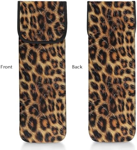 ZOUTAIRONG Curling Iron Bag Traveling Hair Straightener Case Curling Iron Travel Case Heat Resistant Curling Iron Holder Salon Station Women's Storage Bag Travel Bag Leopard Print - Image 5