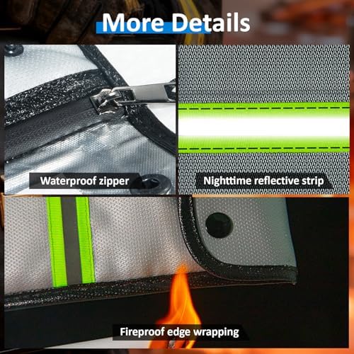 Upgraded Fireproof Document Bag, 15 in x 11 in Large Capacity with Waterproof Zipper, Flame-Resistant Edging, Fire Proof Money Bag for Cash, Safe Storage for Documents Valuables, Passports - Image 5