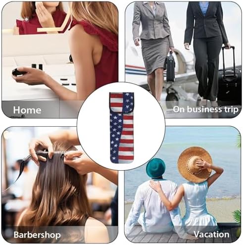 ZOUTAIRONG American Flag Curling Iron Bag with Pockets for Universal Curling Iron Curling Iron Travel Holder Travel Flat Iron Case Heat Resistant Travel Bag for Hair Tools Flat Iron Holder Flat Iron - Image 7