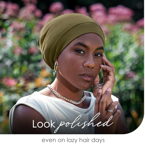 Silk Satin Hair Bonnet for Sleeping - Black Women & Men's Sleep Cap - Image 5