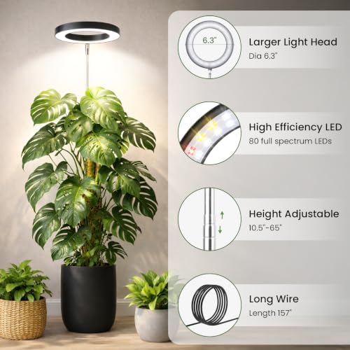 LBW Grow Lights for Indoor Plants, 6.3" Full Spectrum Plant Light with Base - Image 6