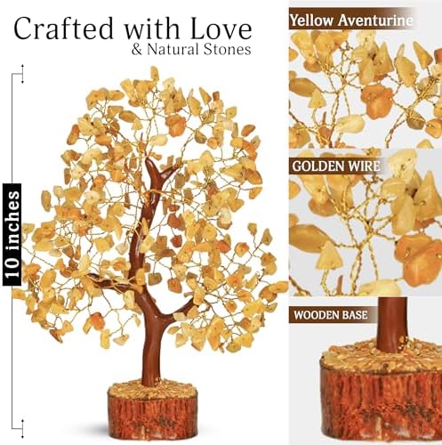 YATSKIA Yellow Aventurine Crystal Tree, Birthday Gifts for Women, Mom & Friends, Handmade Gemstone Tree of Life, Boho Room, Shelf & Office Desk Decor, House Warming Gifts - Image 2
