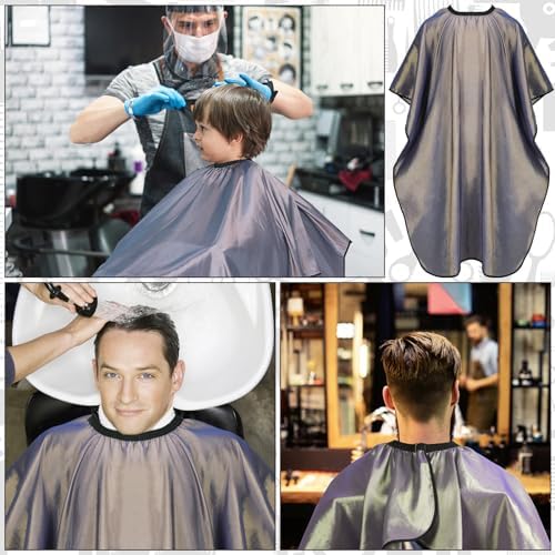 FEBSNOW Barber Cape Professional Hair Cutting Cape with Neck Duster Brush - Image 7