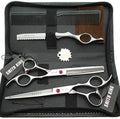 7.0 Inches Professional hair cutting thinning scissors set with razor (Silver) by Smithking