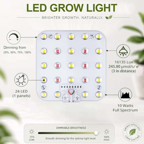 Wall Mounted Grow Light for Indoor Plants, Full Spectrum, 2-Pack - Image 7
