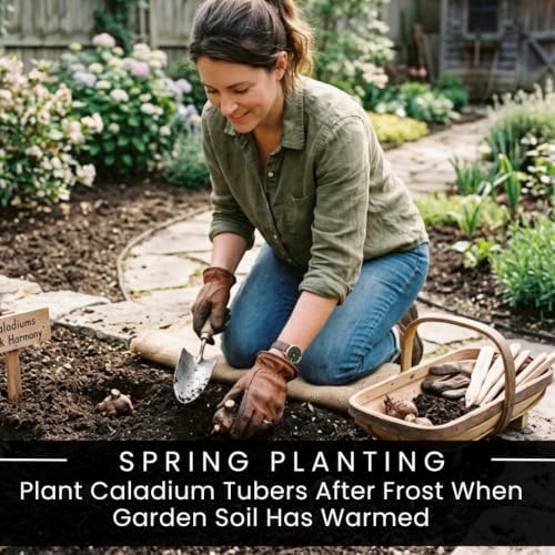 6 Crimson Sky Caladium Bulbs for Planting, Red Foliage Tubers for Shade - Image 3