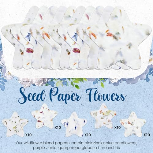 Dunzoom 50 Pcs Plantable Seed Paper Tags Wildflower,Star - Image 2