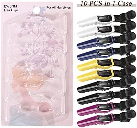 Pastel Alligator Hair Clips Set - 10 Non-Slip Sectioning Clips for Styling - Image 2