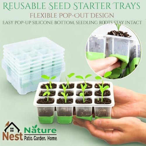 NestNature Silicone Seed Starter Tray , 5-Pack 60 Cells, Root-Safe - Image 6