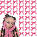 30PCS Bow Hair Clips Hot Pink Mini Hair Bows Kawaii Hair Ribbons Clips Satin Bow Hair Accessories for Women Girls by YAEISM