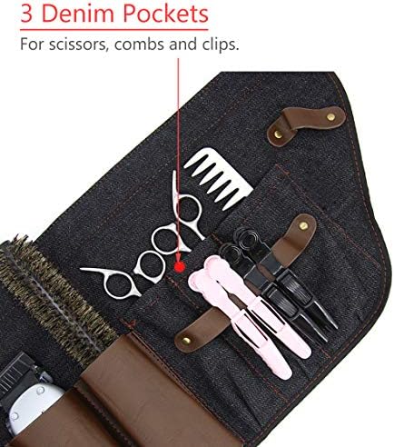 PERFEHAIR Hair Stylist Tool Belt, Salon Hairdresser Barber Hair Tool Belt Bag-Denim Fabricas and Real Leather - Image 6