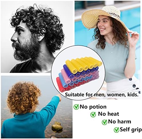 36PCS Self Grip Small Hair Curlers Heatless Roller Hair Curlers Pro Salon Hairdressing Curler DIY Curly Hairstyle Hair Rollers Tools Rat Tail Comb for Women Medium Short Hair(0.8 x 2.4 Inch) - Image 5