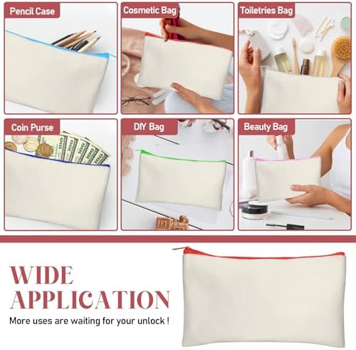 Legigo Blank Canvas Bags Zipper Pouch Makeup Bags Pencil Pouch Bulk - Image 5