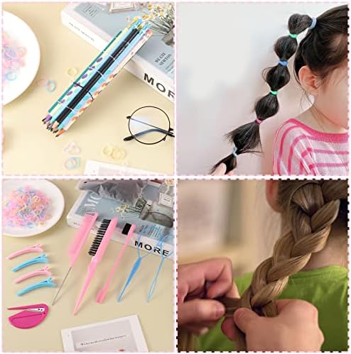 Colorful Mini Rubber Bands with Topsy Tail Styling Tools - Elastic Hair Ties, Hair Cutter, and Hair Accessories for Baby Girls and Women - Image 7