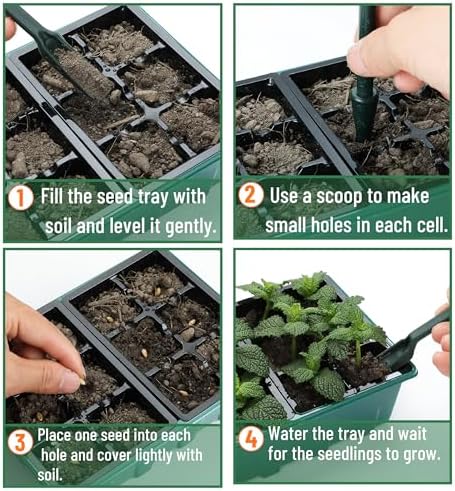 Mr. Pen- Seed Starter Tray Kits, 6.6"x4.6", 10 Set, Total 120 Cells - Image 5