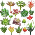 FOIMAS 18pcs Mini Artificial Succulent Plant,Flocked Faux Succulent for Floral Wall Garden Arrangement Home Office Decor,Unpotted by FOIMAS