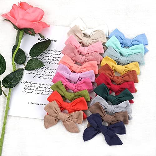 CÉLLOT 40 Pieces Girls Hair Bows Linen Fabric Bows Alligator Clips Hair Accessories for Little Girls Toddlers Kids and Teens - Image 5