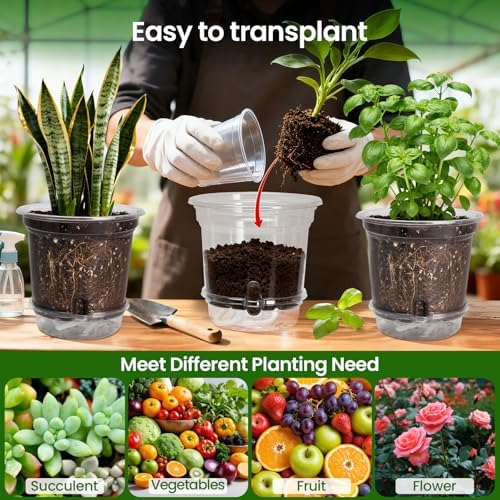 MIXC 15 Pcs 10/8/6.5in Self Watering Pots for Indoor Plants with Drainage - Image 7