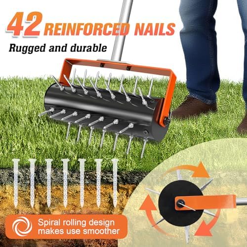 Rolling Lawn Aerator Tool Seed Dispenser for Small Seeds，Handheld Seed Planter Tool Seed Dibber Multifunctional Seed Spacer Gardening Tools - Image 4