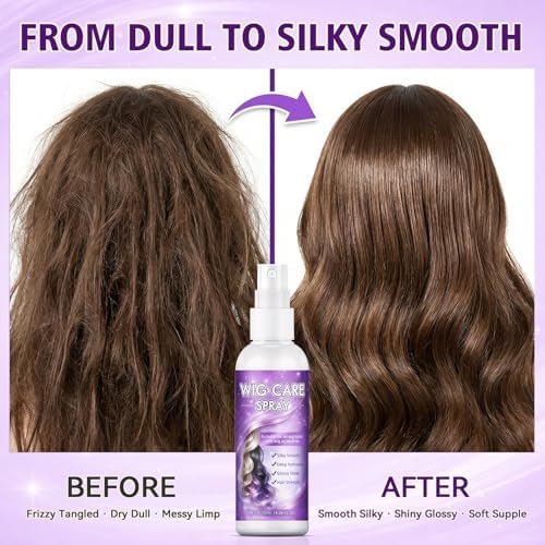 Wig Spray, Synthetic Wig Spray, Detangling, Frizz Control, Hydrating Conditioning, Shine Wig Care Spray, for Synthetic and Human Hair Wigs, Wig Accessories, 120ml - Image 4
