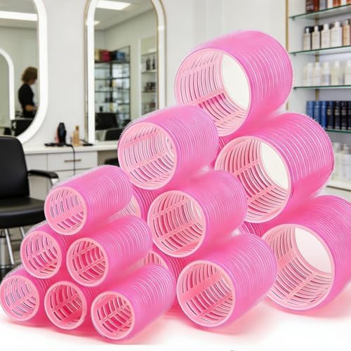 Hair Rollers for Women 18 Pcs Curlers 3 Sizes Self Adhesive Velcro Hair Rollers Complete Curling 10 Metal Clips Clips for Boosting Hair Volume Fit Long Medium Short Hair - Image 7