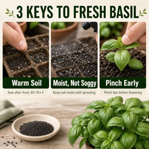 2000 Genovese Basil Seeds for Planting - Italian Sweet Basil for Pesto, Heirloom, Non-GMO, USA Grown by RDR Seeds - Image 5