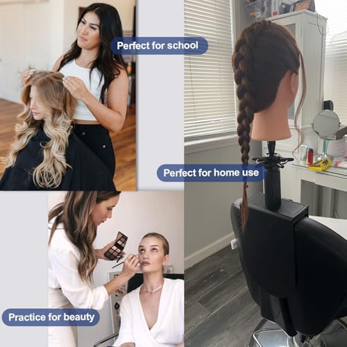 Mannequin Head Clamp Stand for Chairs, Adjustable Wig Head Stand Holder for Cosmetology Hairdressing Seat Back Clamp (Small) - Image 7