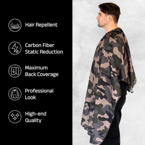 Barber Strong The Barber Cape Haircut Cover for Men, Hair Repelling and Static-Reducing Material, Water Resistant Fabric - Image 3