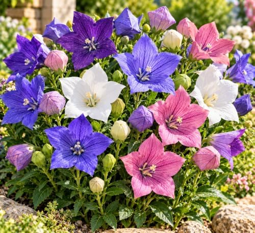 Balloonflower Mix 150 Seeds, Blue Pink White Perennial Flowers by Unknown