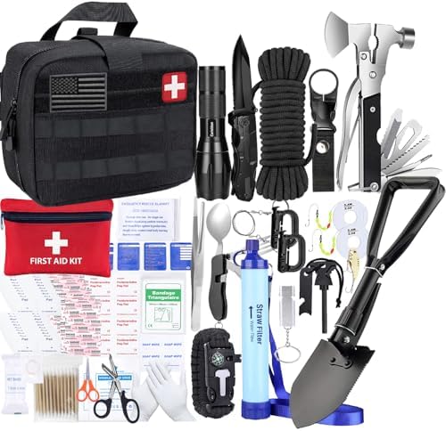 Survival Kit Camping kit First Aid Kit Emergency Bugout Bag Gifts for Men Tactical Gear Accessories Molle Attachments Military by Carlebben