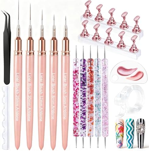 Artdone Nail Art Pens And Brushes Set With Liner Paint Dotting Tools by Artdone