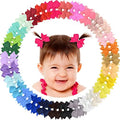 ALinmo Baby Hair Clips 60PCS - 2" Fully Lined Tiny Hair Bows Alligator Clips for Infants and Toddlers in Pairs by ALINMO