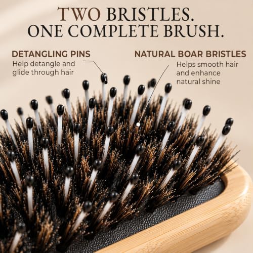 Beauty by Earth Boar Bristle Brush - Premium Paddle Brush for Fine, Thick, and Thinning Hair for Men and Women - Image 7