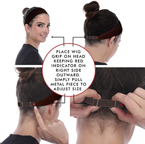 Wig Grip Headbands For Women- Adjustable To Custom Fit Your Head - Velvet Comfort - Wig Bands No Slip Breathable Lightweight Material For All Day Wear! Keep Wig Comfortably Secured - Image 2