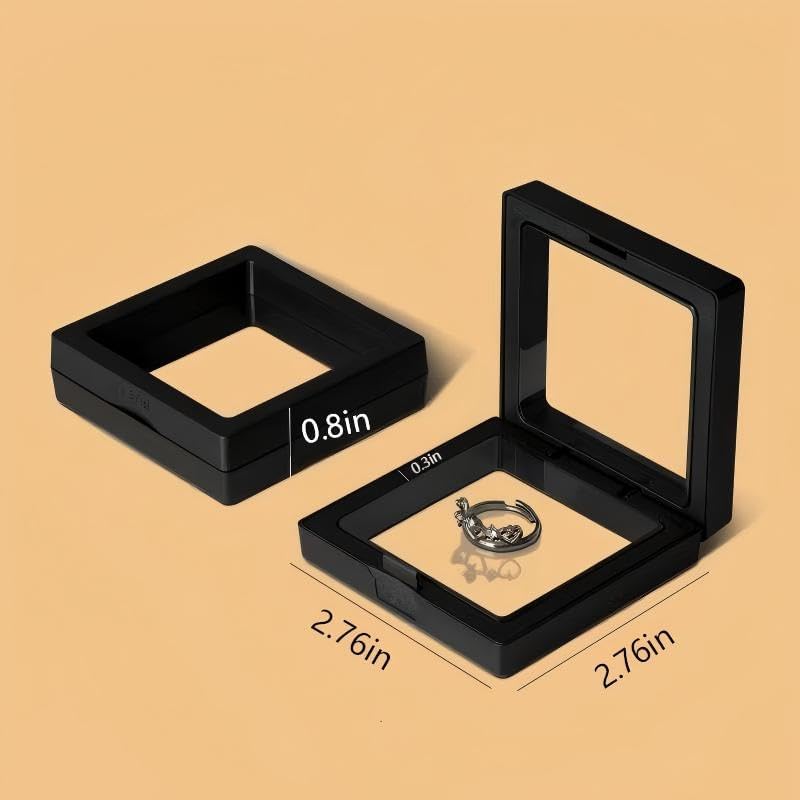 20Pcs Floating Frame Display Case——BSELUTNGY 3D Floating Display Case 2.76 Inches Black is Perfect for Preserving and Displaying Jewelry, Coins, Badges, Specimens and Various Collectible - Image 2