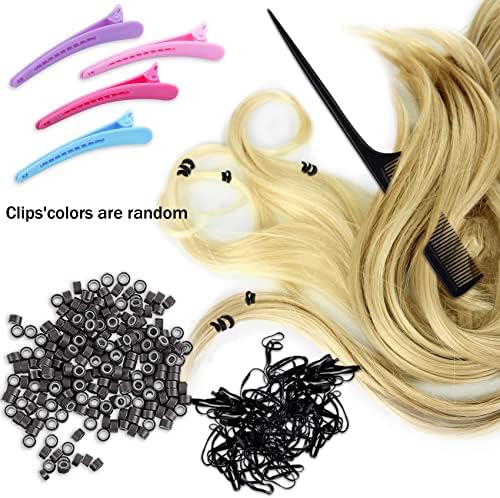 Duufin Hair Extension Kit 500 Pcs Dark Brown Hair Extension Beads With Tool - Image 6