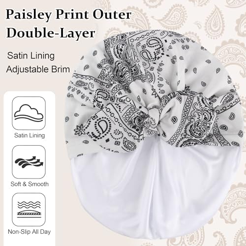 Ababalaya Satin Lined Beanies for Women Chemo Headwear Sleep Cap - Image 3