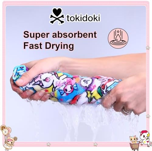 tokidoki Microfiber Hair Towel, Unicorno Hair Wrap,2 Pack Hair Dryer Towels - Image 5