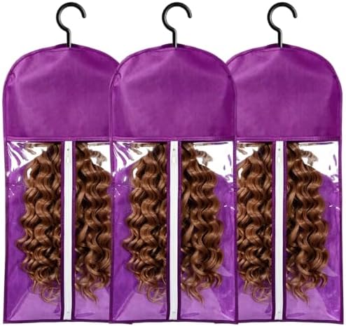 3PCS Wig Storage Hair Extensions Holder Purple Color by NEYQ