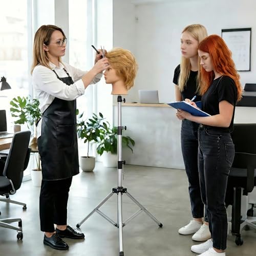 AliLeader 55 Inch Heavy Duty Wig Stand Tripod Adjustable Mannequin Head Stand Wig Head Stand Wig Tripod Stand for Training Heads and Canvas Block Head (Mannequin Head Not Included,Silvery) - Image 7