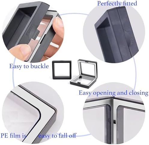 10 Pack Jewelry Gift Boxes, 3.54 x 3.54 x 0.78 Inch, Transparent Jewelry Boxes, Small Gift Boxes for Jewelry, Earrings, Necklaces, Handmade Bangles, and Bracelets (Black and White B) - Image 3