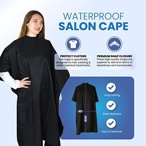 Black Hair Coloring Cape - Water-Resistant Salon Cape for Women - Image 2