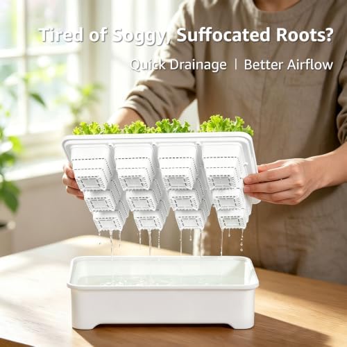 Seed Starter Tray Kit with Adjustable-Vent Humidity Dome & Air‑Pruning Cells, Reusable Plant Germination Trays with Superior Air & Drainage, Removable Cells for Flexible Transplanting, 12‑Cell - Image 6