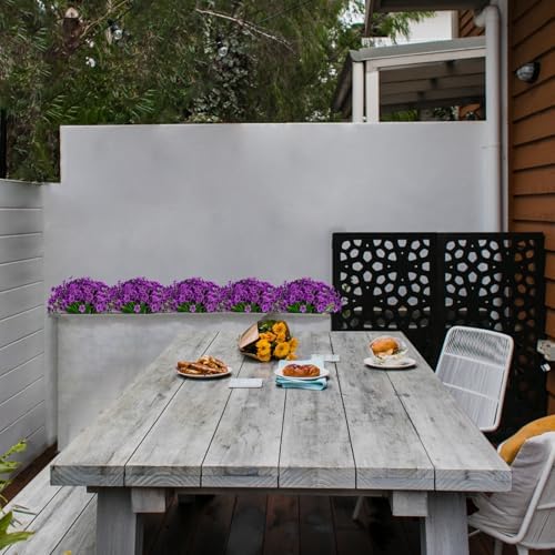 LikSoor 21 Bundles Artificial Outdoor UV Resistant Flowers No Fade Fake Outside Flowers Plastic Greenery Faux Shrubs Garden Porch Window Box Home Decoration(Violet) - Image 5