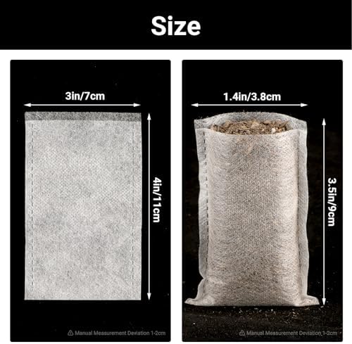 Seed Starter Bags Small, 200PCS 3x4 inch Non-Woven Nursery Plant Grow Bags, Fabric Seedling Bags Pots Pouch for Plants Seeding Clones Home Garden Supply - Image 3
