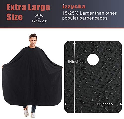 izzycka Nylon Barber Cape,64"x56" Waterproof Large Salon Hair Cutting Cape - Image 3