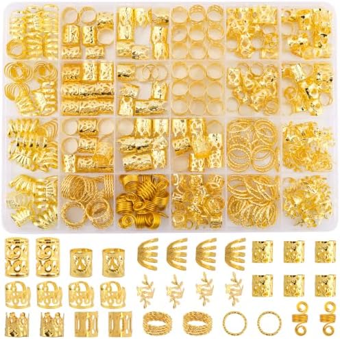 ROSYGLIMM 290Pcs Gold Hair Clips Jewelry for Braids Dreadlock Loc by Unknown