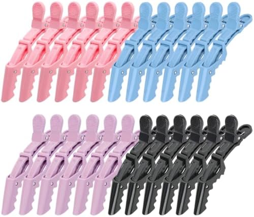 Ondder 24 Pack Alligator Hair Clips for Styling Sectioning Large Salon Pro Hair Clips for Barber Clips for Hair Coloring, Cutting, Sectioning Big Gator Clips Hair Styling Accessories for Women Men by Ondder